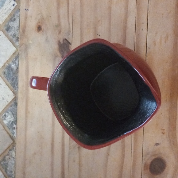 CORELLE Large Creamer, Dark Burgundy Red Jar, Coordinates Hearthstone Stoneware - Picture 3 of 4